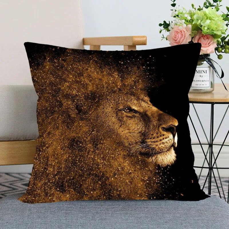 New Arrival Lion Animal Pillowcase Home Decoration  Invisible Zipper