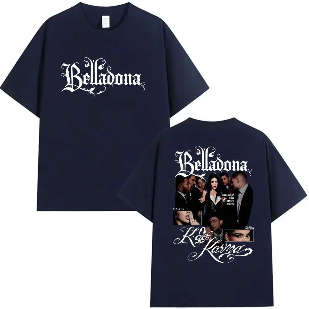 Singer Kenia Os K De Karma Belladona Tour 2026 Graphic T Shirts Men Women's Vintage Fashion Oversized Cotton T-shirt Streetwear Y2K