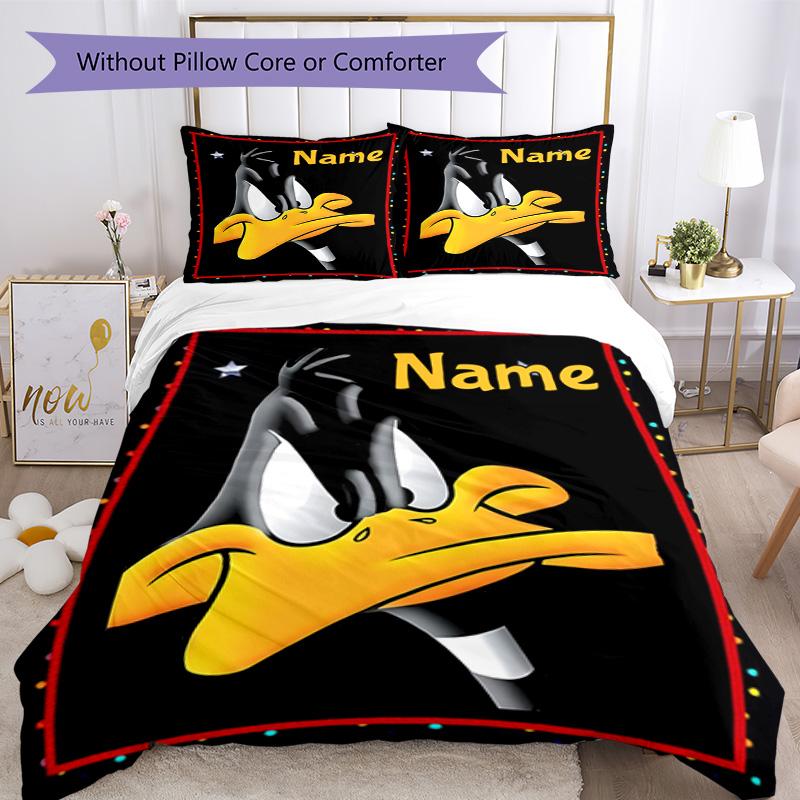 Warner Bros. Film (9) Set Biancheria da Letto Personalizzabile con Nome Copripiumino Traspirante con Federe Decorazione per la Casa Regalo di Compleanno