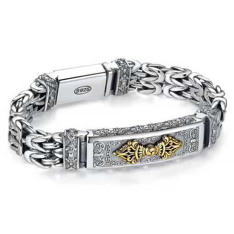 Papas Diamant Leng Yan Chui Transfer Webarmband Herren Trendig Retro Kreativer Personalisierter Schmuck Handgefertigt