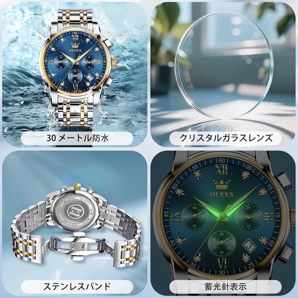 Iqiyi Men S Quartz AnaloG Waterproof buSineSS Watch Silver StainleSS Band Blue G