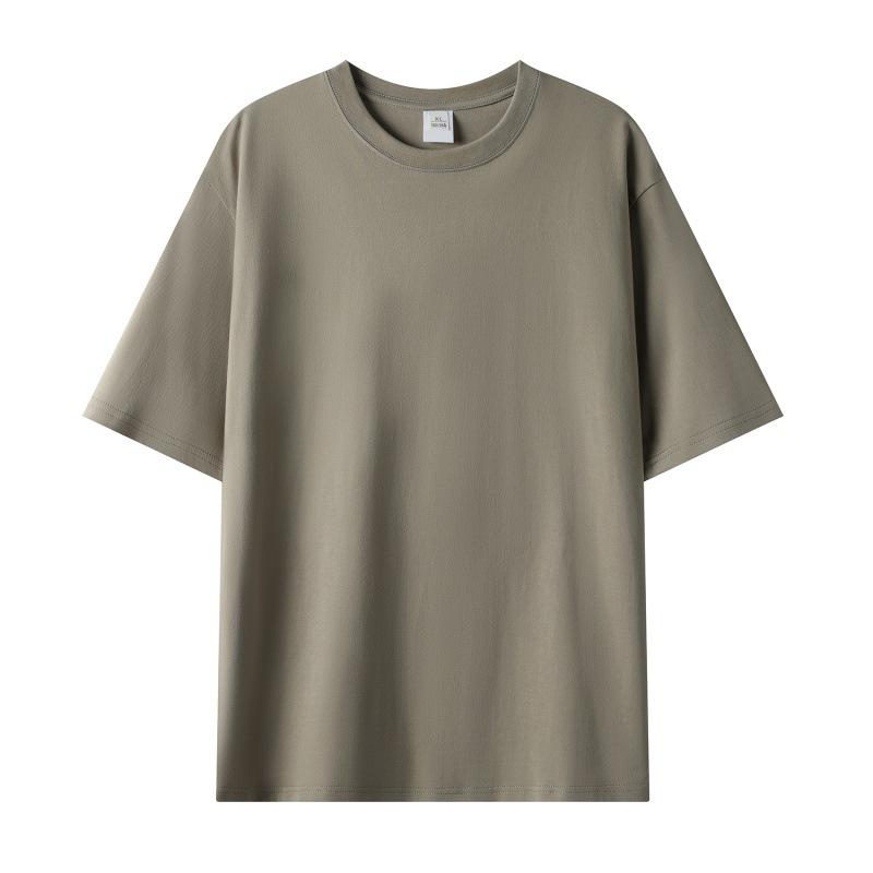 Men Crew Neck Solid Color Short Sleeve Oversized Casual Basic Blank T Shirt