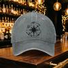 Vintage Washed Compass Pattern Baseball Cap for Unisex  Lightweight Duckbill Hat Casual Outdoor Party Gift