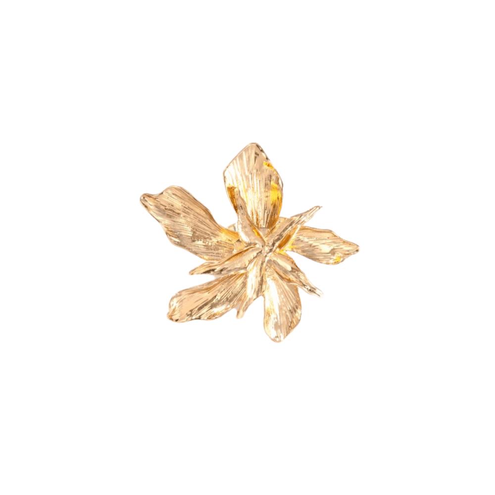 Zink Zinklegierung Metall Blume Ring Verstellbar Unregelmäßig Geometrisch Blütenblatt Ring Gold Groß Blumenring Party