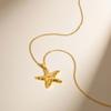 Minimalist Starfish Pendant Necklace for Women,Gold Color Stainless Steel Waterproof Necklaces,Fashion Jewelry Gift