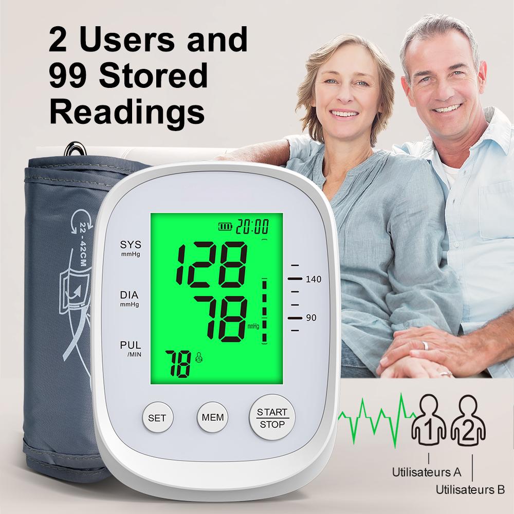 Electric Digital Blood Pressure Monitor Machine LCD Display 3mmHg Accuracy ISO CE Certified Class II Medical Grade for Home