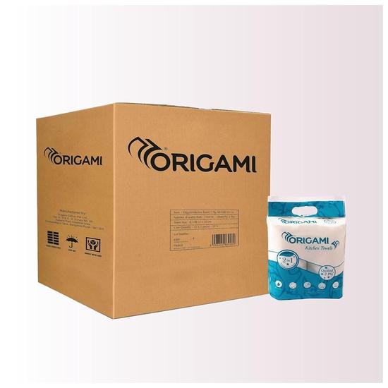 Origami Kitchen Towel 2 Ply - 2 x 1 (60 Pulls Per roll x 2) Total 120 Pulls | Home & Commercial Use