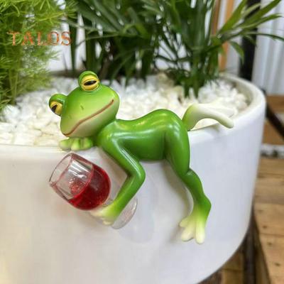Miniature Frog Figurine Planter Decoration Resin Frog Figurine Flower Pot Hugger Garden Decor Frog Statue for Planter Flower Pot Edge