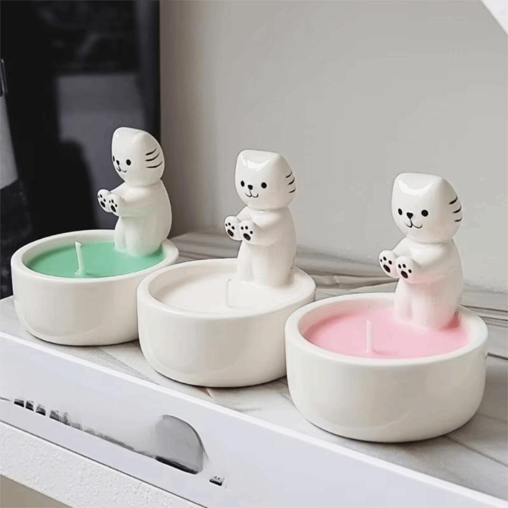 Ceramic Cartoon Animal Candle Holder Heat Resistant Tealight Holder Desktop Candelabrum Bed Room