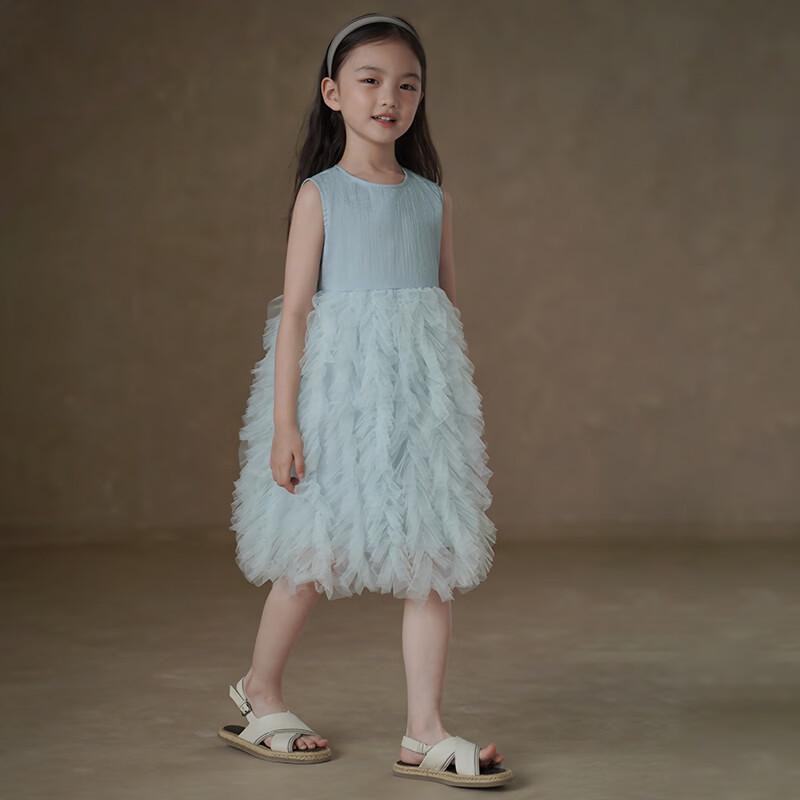 Hacikis Girls' Summer Sleeveless Princess Gauze Dress