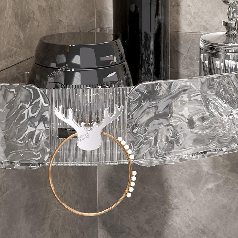 Water Ripple Triangular Shelf High Value Corner Bathroom Shelf Bathroom Shelf Corner Space Storage Rack