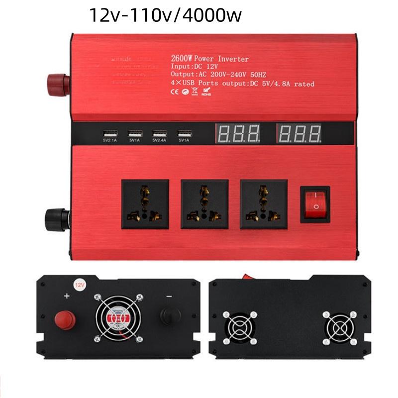LED Digital Display Car Inverter High Power Portable Household Inverter Small Multifunctional Voltage Converter