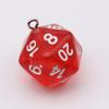 20-Sided Colored Transparent Acrylic Dice Pendant Keychain for DIY Jewelry