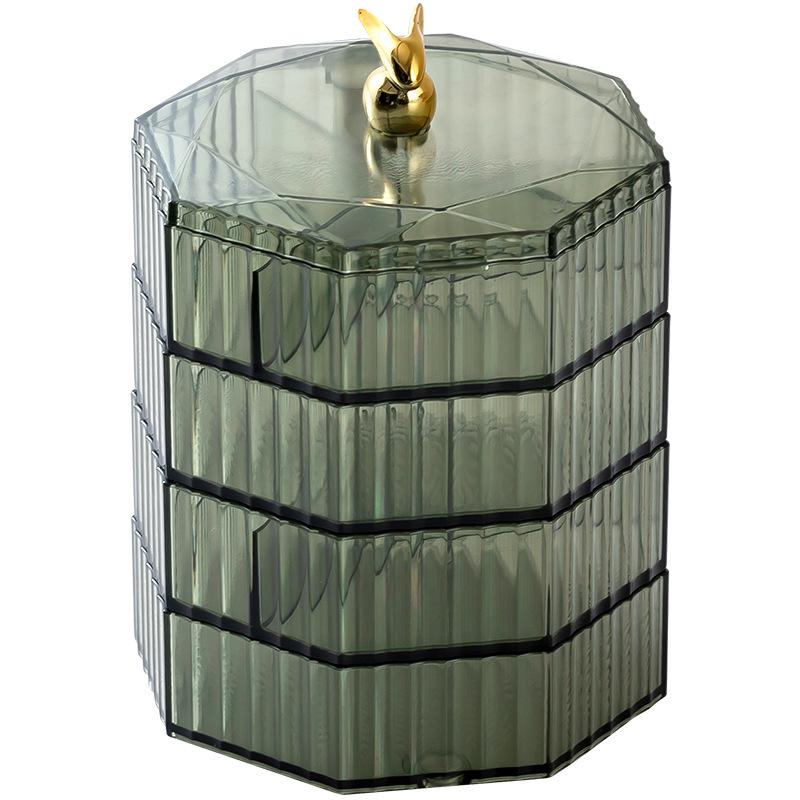 Luxury Rotating Multi-Layer Jewelry Box for Necklaces, Earrings, and Gold Pieces - Elegant Design, Large Capacity