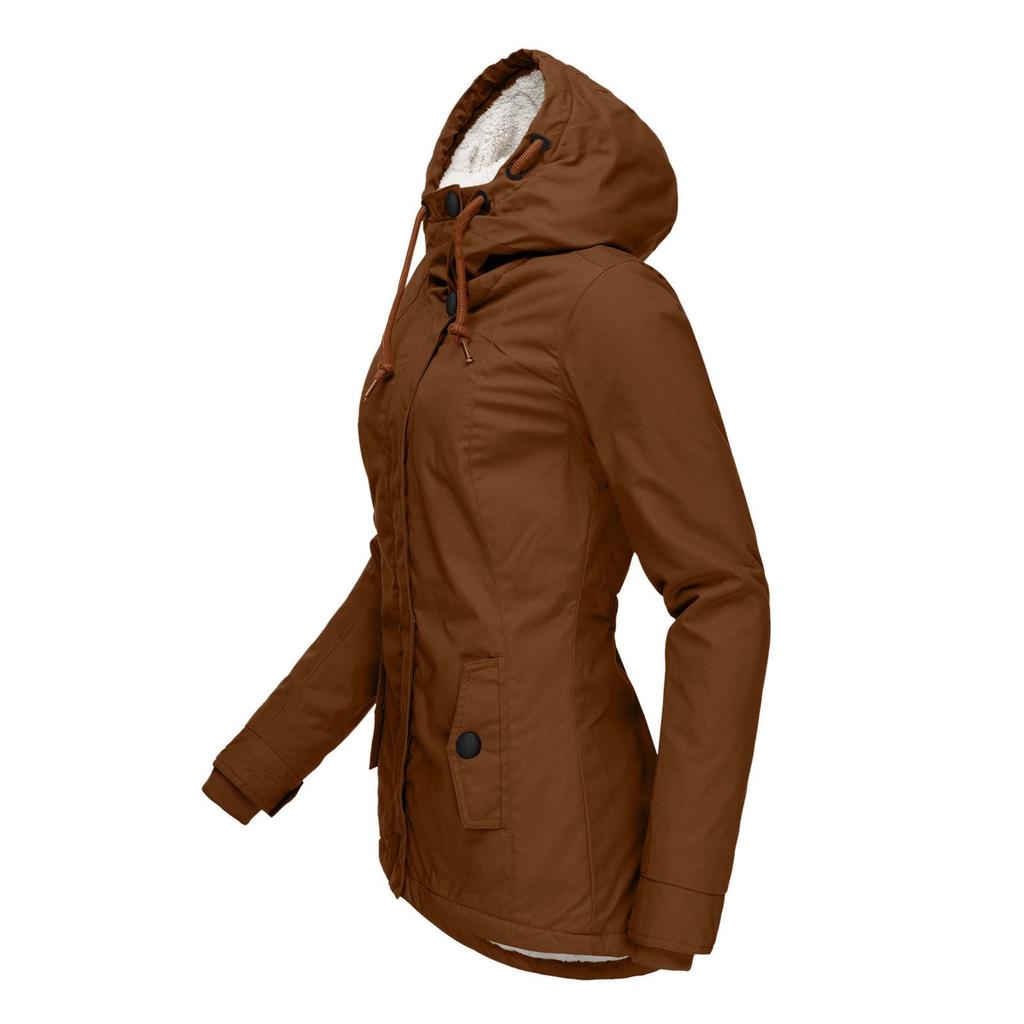 Women's Long-Sleeve Zipper Pocket Thickened Jacket - 6 Colors, 7 Sizes