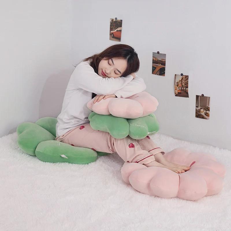 New Plant Flower Pillow Plush Toy Four Leaf Clover Sakura Pillow Doll Stuffed Flower Cushion Seat Sofa Throw Cover Birthday Gift