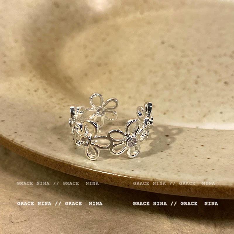 Verstellbares Ring-Set im koreanischen Stil für Damen - Enthält offene Zeigefinger- und Kettenringe