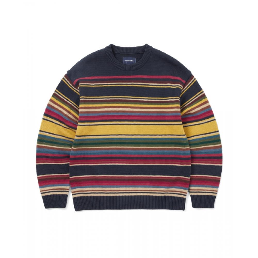 Thisisneverthat Multi Striped Sweater Navy Yellow S