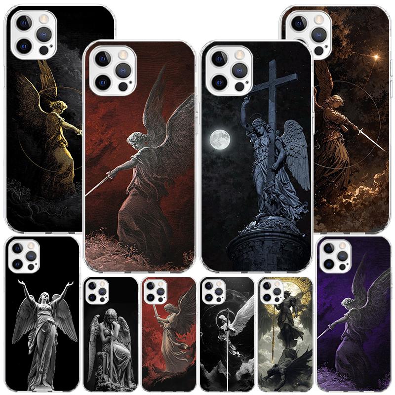 Archangel Michael Phone Case For iPhone 13 12 Mini 11 Pro Max XS XR X SE 7 8 Plus 5S 5 6S 6 Gift Print Cover Fundas