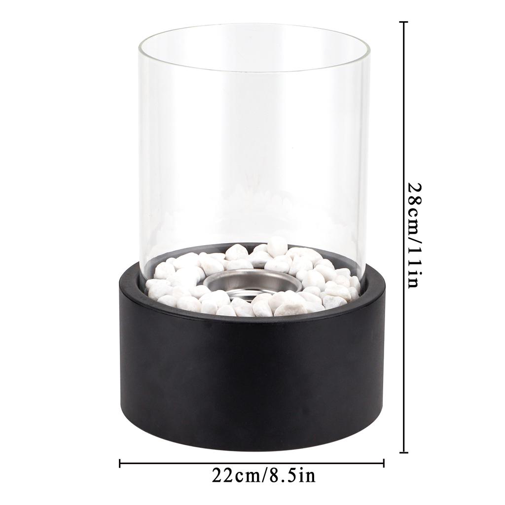 Round Black Metal Candle Holder with Glass for Tealight Candle Holder for Home Decor (US Stocks)