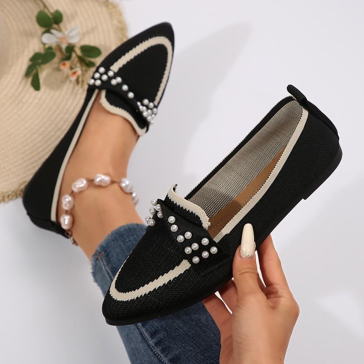 

Однотонные туфли на плоской подошве из крупной сетки, с острым носком, ленивые туфли, туфли-лодочки с бантом. 43 чёрный