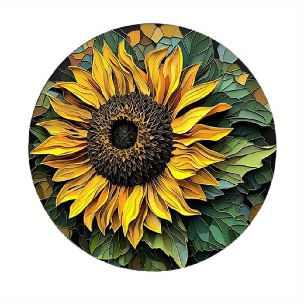 

1 шт. 2d плоский круглый деревянный подсолнух персиковый цветущий художественный логотип - 20 см, тема подсолнуха подходит для бара кафе дома гостиной офиса настенное украшение 20cm*20cm