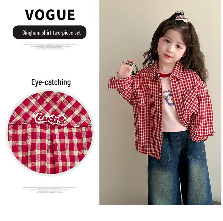 Girl's Plaid Shirt Jacket - Spring & Autumn 2025 Style for Baby & Toddler