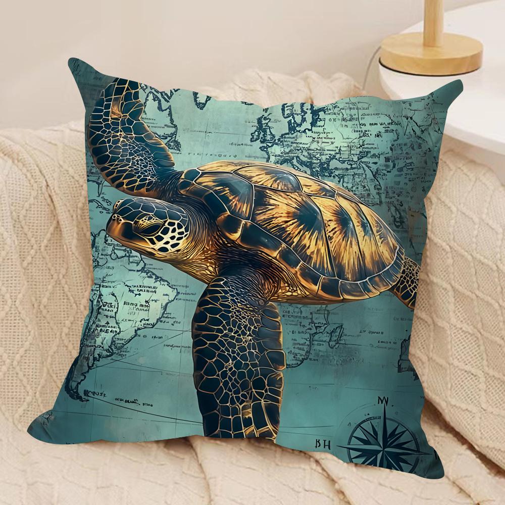 The Retro Age Of Navigation Cushion Cover Silky Short Plush Invisible Zipper Dustproof Sofa Pillow Case For Home Decor