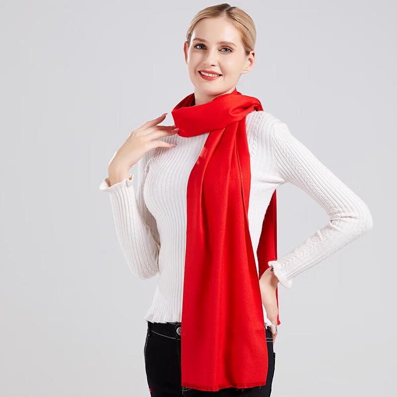 SIYUTANG Faux Cashmere Chinese Red Scarf