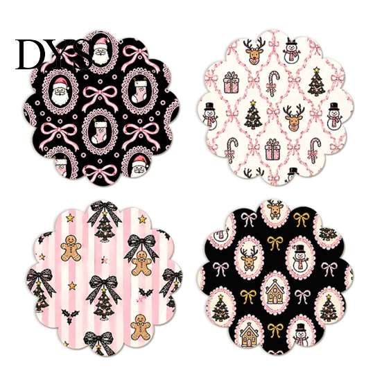 Stackable Coaster Set 4PCS Black Cat Acrylic Coasters, Christmas Festive Tabletop Coffee Table Protection Pads Mats, Non-Slip Rounded Coasters