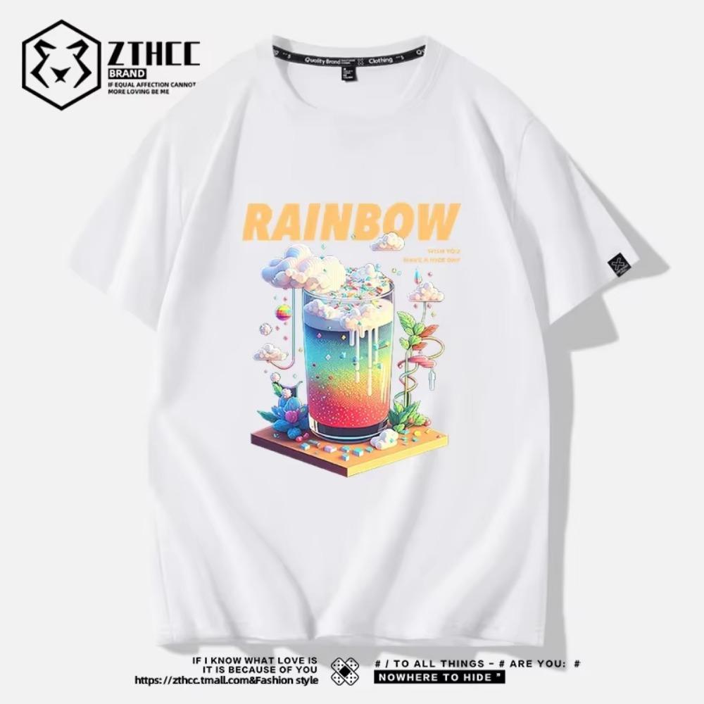 Letní móda Retro pánská anglická písmena těžké váhy 100% bavlna s kulatým výstřihem s potiskem Vysoce kvalitní neformální tričko Fitness Street