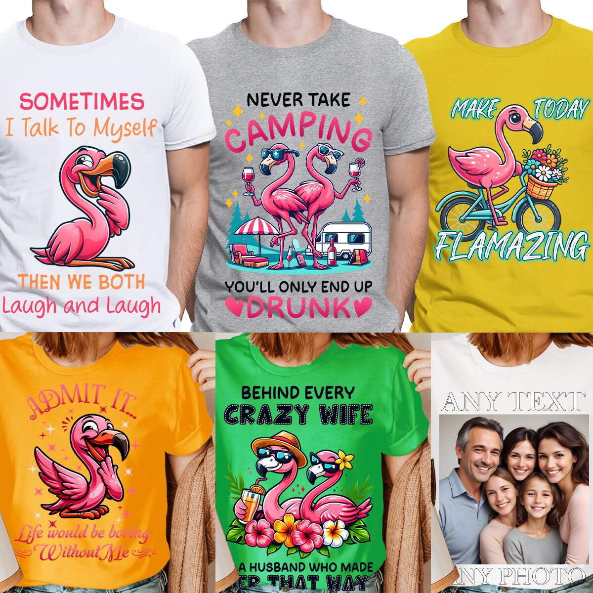 Funny Fabulous Flamingos T-Shirts Paradise Positive Vibes Humor Unisex Tee4CF XXXL