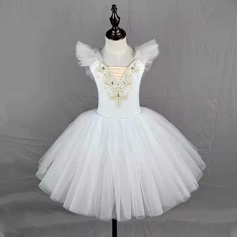 

Детская балетная пачка Юбка для танцев для девочек Костюмы для коллективных выступлений на детских программах Костюмы для танцевальных выступлений 110cm белый