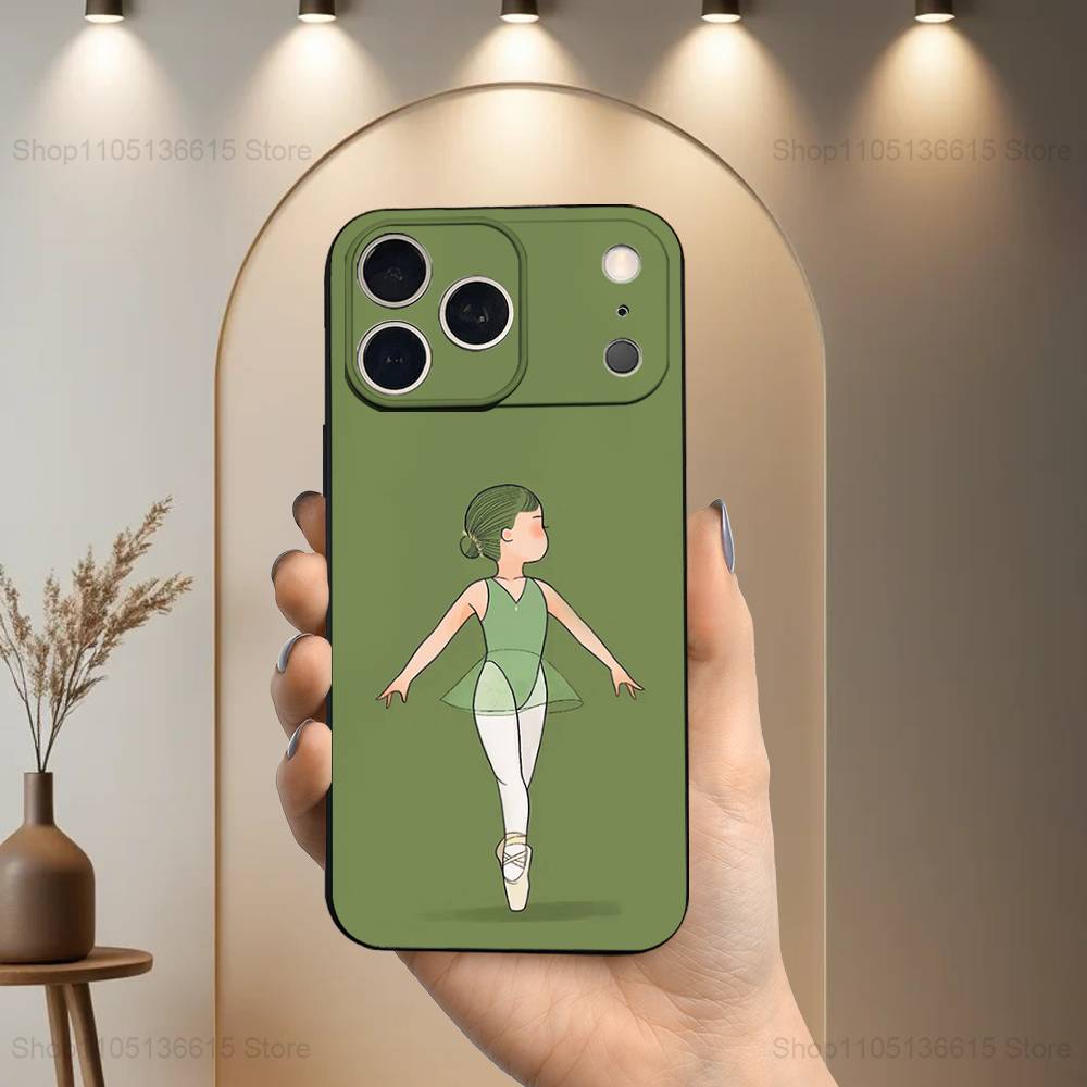 

Ballet Art Girl Cute Phone Case For iPhone 17,16,15,14,13,12,11,Plus,Pro Max,XS,X,XR,SE,Mini,8,7,Soft Silicone Black iPhone13mini