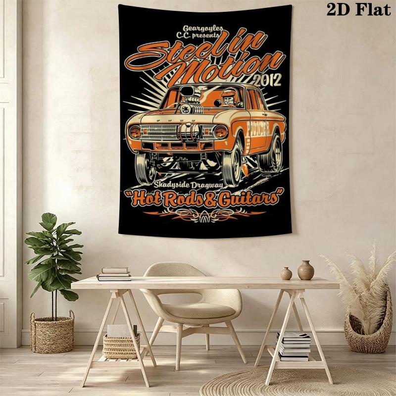 Vintage-style muscle car Pattern Home Decor Tapestry, Wall Hanging, Decorative RV Wall Cloth.XGT0914337