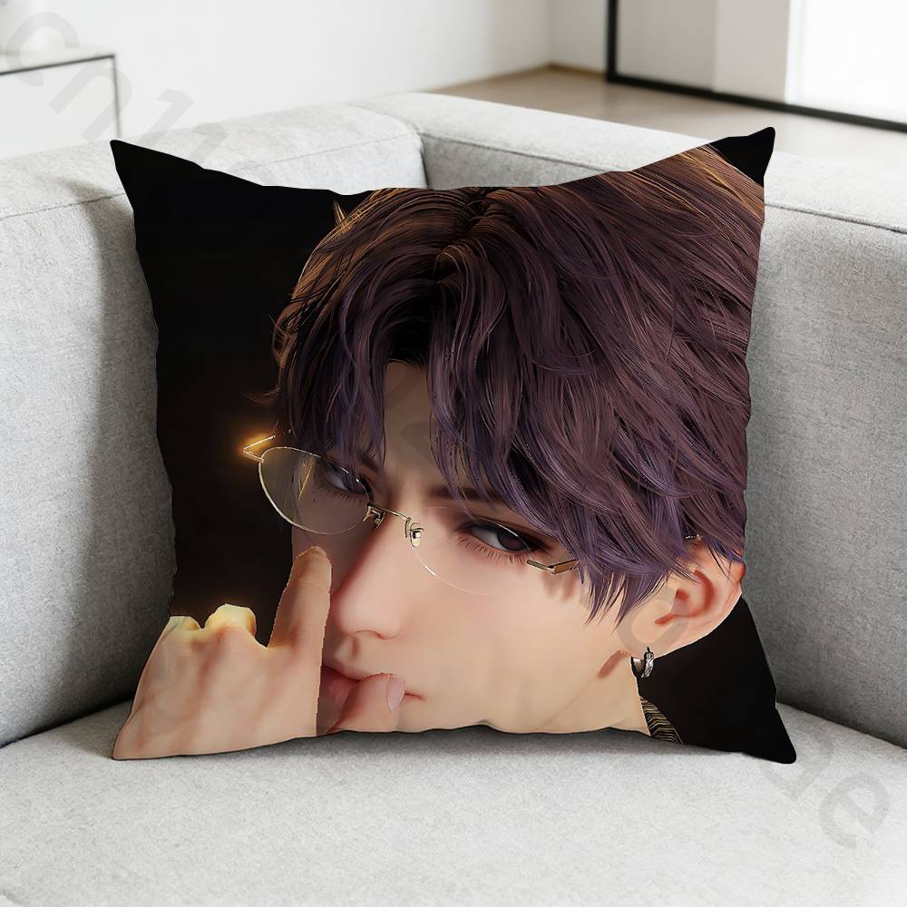 Love and Deep Space Rafayel Pillow Case Square DoubleSided Printing Short Plush Sofa Cushion Cover Bedroom Bedside Pillow