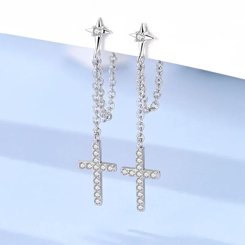 925 Sterling Copper Lucky Guardian Ear Zircon Original Design Earrings Color Zircon Making for Women Girl Wedding Party Gifts