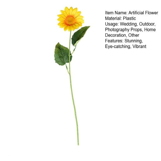 19 Inch Artificial Sunflower Long Stem Fake Large Sunflowers Decoration for Indoor Outdoor Home Wedding Baby Shower Birthday