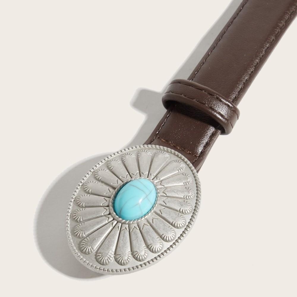 Silver Buckle Women's Belt Simple Waist Strap Fashion Waist Belt Dress Decoration