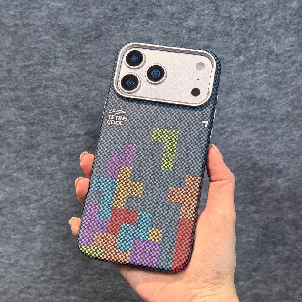 Fashion Patterns Carbon Fiber Texture N52 Magnet Phone Case for iPhone 17 Pro Max /16/15/14/13 /Shockproof /Thin Anti-fingerprint /Metal Camera Ring iPhone 17