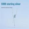 S999 Sterling Silver Butterfly Tassel Necklace - Luminous Korean Mori Style, Fresh Summer Clavicle Chain, Versatile for Women.