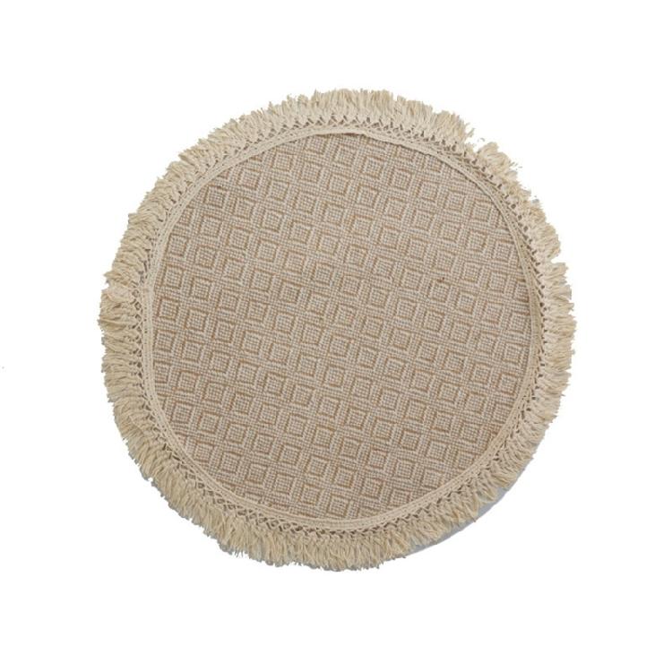 Versatile Round Linen Mats Drinking Coaster Table Mat Heat Insulation Place Mats