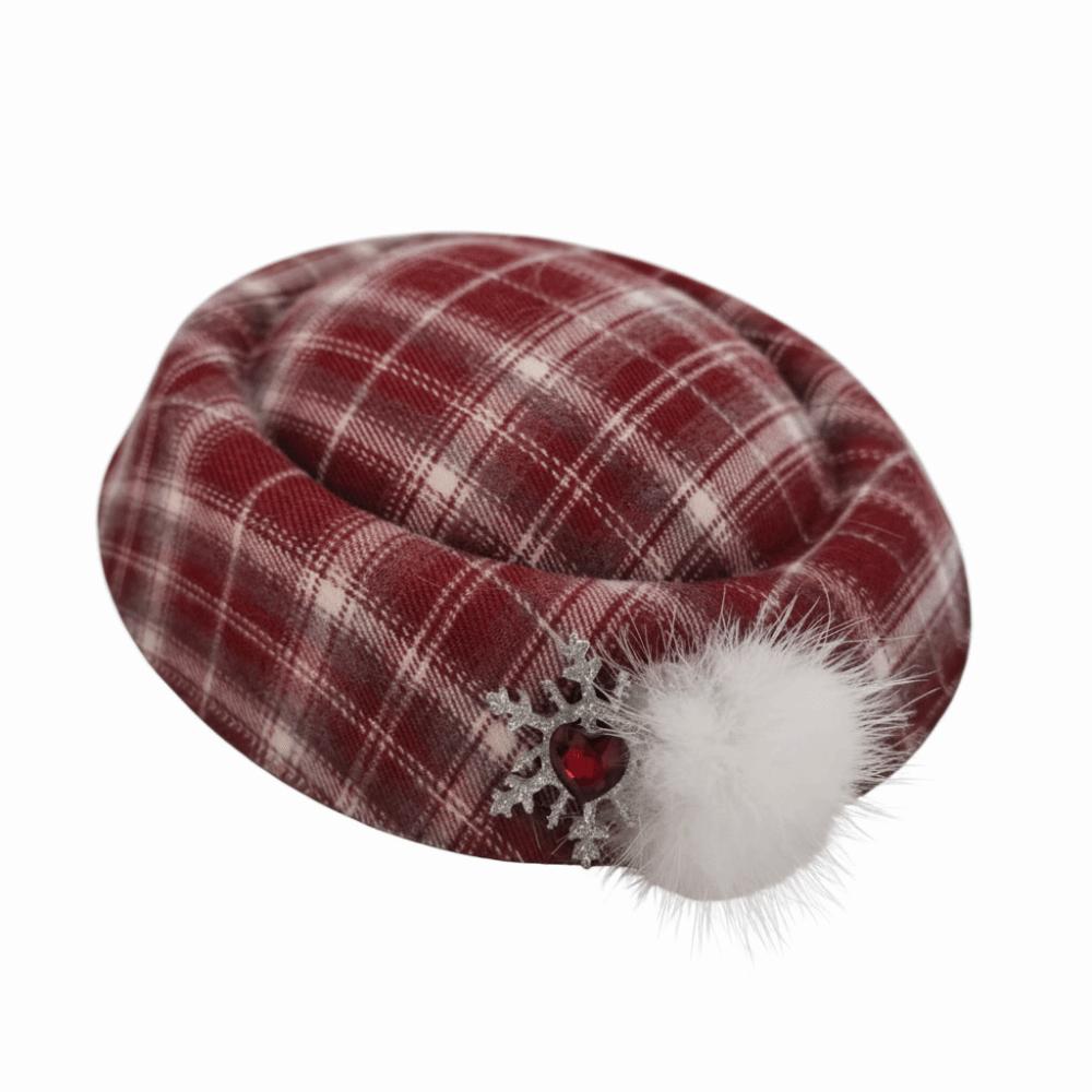 Bow Beret Fedoras Hat Hair Clip Red Top Hat Hairpin Fascinator Hat hairpin  Female Dressing