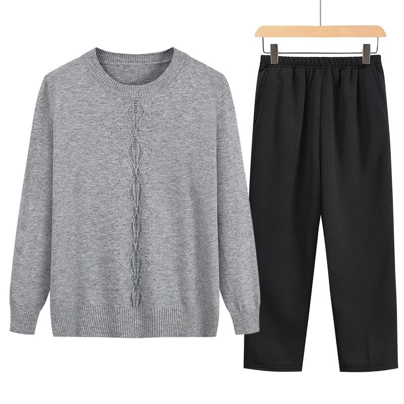 Women's Autumn/Winter Semi-High Neck Top: New Elastic Solid Color Sweater for Middle-Aged and Elderly