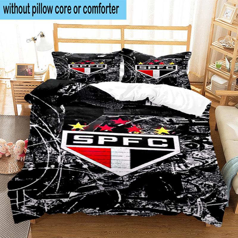 3pcs Spfc Team Crest Design Printed Bedding Set Duvet Cover Closure Includes 1 Duvet Cover & 2 Pillowcases Bedding Sets Home Decor Gifts