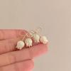 Silver Needle Tulip Bow Earrings - Fairy Style Mori Studs for Gentle Elegance