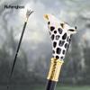 Ceramic White Black Giraffe Head Metal Fashion Walking Stick Decorative Party Walking Cane Halloween Mace Wand Crosier 95cm