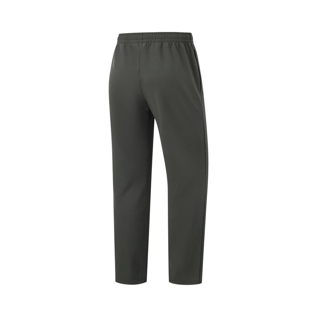 Li Ning Fitness Series Solid Color Mid Waist Comfortable Breathable Versatile Straight Leg Sports Pants Men Bottoms Graphite-Gray AYKU525-2