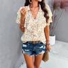 Women Elegant Summer Style Printed Short Sleeved T-shirt