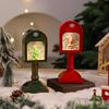 Christmas Wind Light USB/Battery Powered Mailbox Design Lamp Retro Sequin Glass Ball Santa Claus Snowflake Table Lamp Xmas Decor